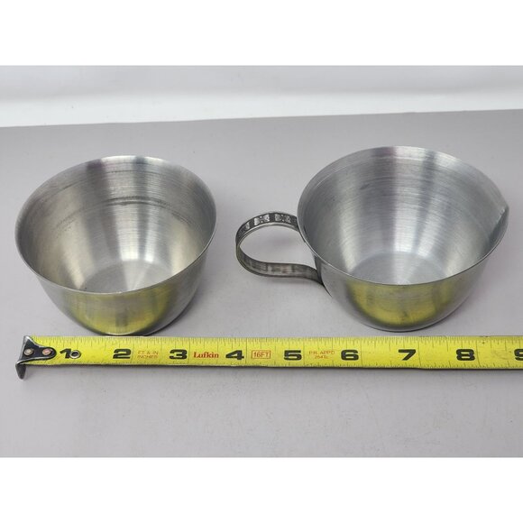 Vintage Metal Sugar & Creamer Set With Butterflies On Handle - Picture 6 of 7